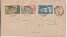 GUYANE - 1947 - ENVELOPPE De ST LAURENT DU MARONI ! => CAYENNE - Covers & Documents