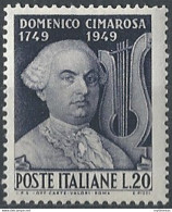 1949 Italia Cimarosa MNH Sassone N. 615 - 1946-60: Mint/hinged