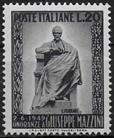 1949 Italia Mazzini MNH Sassone N. 604 - 1946-60: Nieuw/plakker