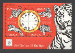 Pm106 1998 Tonga Fauna Animals Lunar Calendar Year Of The Tiger Kb Mnh - Altri & Non Classificati