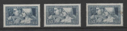YT 252, LOT 3 TIMBRES "CAISSE AMORTISSEMENT, 2 X NEUFS*/ 1X OBLITERE STAMPS BRIEFMARKEN - Unused Stamps