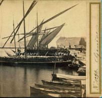 Suisse * Barque Du Léman, Genève Port, Quai Des Eaux-Vives * Photo Stéréoscopique Braun Vers 1865 - Stereo-Photographie