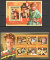 Bc305 2011 Guinea Cinema Actress 100Th Anniversary Lucille Ball Kb+Bl Mnh - Other & Unclassified