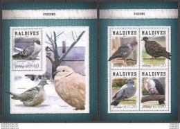 Hm0547 2018 Maldives Pigeons Birds Fauna #7508-1+Bl1167 Mnh - Andere & Zonder Classificatie