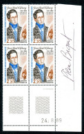 TAAF - N°151  - JEAN RENE QUOY  - BLOC DE 4 - COIN DATE - SIGNE P. BEQUET - Nuovi
