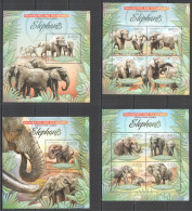 Ug032-3 2012 Uganda Elephants Endangered & Vulnerable #2965-72+Bl406-407 Mnh - Other & Unclassified