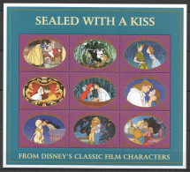 Pk406 Grenada Cartoons Walt Disney Sealed With A Kiss Aladdin Cinderella Kb Mnh - Disney