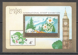Wb214 1980 Mongolia Flora Flowers Landscapes London Expo Big Ben 1Bl Mnh - Other & Unclassified