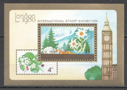 Wb214 1980 Mongolia Flora Flowers Landscapes London Expo Big Ben 1Bl Mnh - Altri & Non Classificati