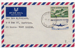 Cocos Islands : Lettre De 1965 Pour Sainte Lucie - Kokosinseln (Keeling Islands)