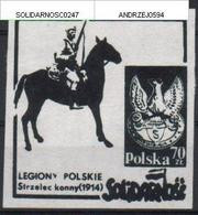 POLAND SOLIDARNOSC SOLIDARITY POLISH LEGIONS WW1 WORLD WAR I CAVALRY OFFICER HORSES RIFLEMAN SOLDIERS - Viñetas Solidarnosc