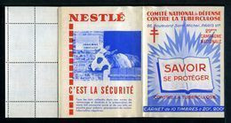 Carnet De 1959  - Tuberculose - Antituberculeux - PUB SAVON - Nestlé Vache étable - Antitubercolosi