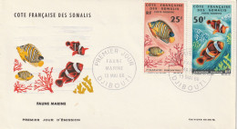 Côte Des Somalis YT PA 50 Et 52 FDC : Faune Marine - 1966 - Poissons