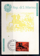 REPUBBLICA DI SAN MARINO 1962 CACCIA MODERNA MODERN HUNTING LIRE 100 MAXI MAXIMUM CARD CARTOLINA CARTE - FDC