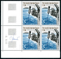 TAAF - N°187 - CAROTTAGE EN MER  - BLOC DE 4 - COIN DATE - SIGNE C. JUMELET - Unused Stamps