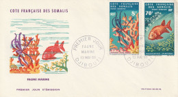 Côte Des Somalis YT PA 49 Et 53 FDC : Faune Marine - 1966 - Poissons