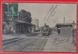 Carte Postale 14. Mesnil-Mauger  La Gare  Train Vapeur   Très Beau Plan - Otros & Sin Clasificación