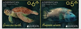 Azerbaijan.2024.Europa CEPT.Underwater Fauna And Flora.2 V. From Booklet **./2/. - 2024