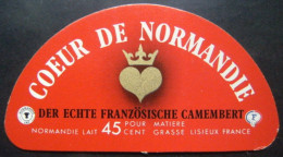 Etiquette Demi Camembert - Coeur De Normandie - Fromagerie Normandie Lait à Lisieux 14 Export - Allemagne  A Voir ! - Cheese