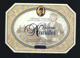 Etiquette Vin  Brut Crémant D'Alsace Baronne Neuritter  Château De Beblenheim 68 " Femme" - Blancs