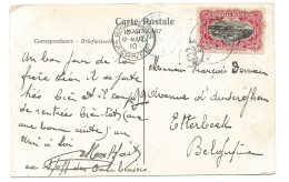 !!! CONGO, CPA DE 1910, DÉPART DE LISALA POUR ETERBEEK (BELGIQUE) - Storia Postale