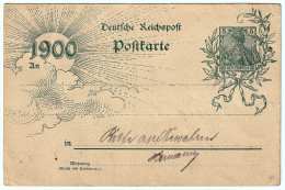 Imperial Germany 5 Pfennig Postcard "End Of XIX C.1900" Jahrhundertwende, Deutsche Reichspost Postkarte. Gedruckte Marke - Postcards