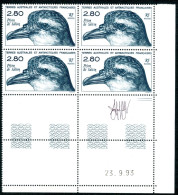 TAAF - N°189 - PRION DE SALVIN - BLOC DE 4 - COIN DATE - SIGNE ANDREOTTO - Unused Stamps