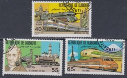 Djibouti N° 531 / 33 O : Locomotives Et Trains, Les 3 Valeurs Oblitérées, TB - Dschibuti (1977-...)