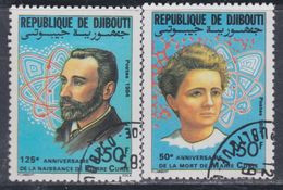 Djibouti N° 594 / 95 O : Hommage à Pierre Et Marie Curie La Paire Oblitérée TB - Dschibuti (1977-...)