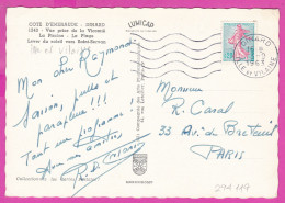 294119 / France - Dinard -Côte D'Emeraude - Vue Prise De La Vicomte PC 1963 USED 0.20 Fr. Semeuse Turquoise Et Rose - Covers & Documents