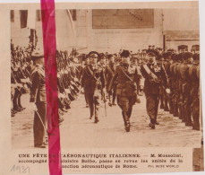 Rome - Fête De L'Aéronautique Italienne Avec Mussolini - Orig. Knipsel Coupure Tijdschrift Magazine - 1931 - Ohne Zuordnung