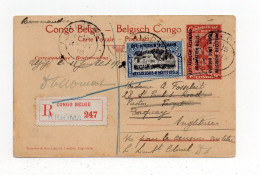 !!! ENTIER RECO DU CONGO BELGE SURCH EST AFRICAIN ALLEMAND OCCUPATION BELGE CACHET DE KIGOMA DE 1918 - Cartas & Documentos