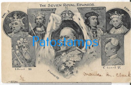 228989 ROYALTY THE SEVEN ROYAL EDWARDS UK BREAK CIRCULATED TO ARGENTINA POSTAL POSTCARD - Royal Families