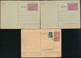 1944 Díjkiegészített Díjjegyes Levelezőlap "POLONA" + 2 Db Használatlan 40f Díjjegyes Levelezőlap - Other & Unclassified