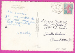 294120 / France - UZERCHE (Correze) La Perle Du Limousin Vue Generale PC 1960 USED 0.20 Fr. Semeuse Turquoise Et Rose - Storia Postale