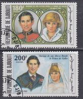 Djibouti N° 535 / 36 O : Mariage Royale Du Prince Charles Et De Lady Diana La Paire Oblitérée TB - Dschibuti (1977-...)