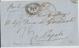 MARITIME ITALIE / FRANCE - 186.. - NAPOLI PER MARSIGLIA ! + AMM GEN DELLE POSTE / LETTRE SC De MARSEILLE => NAPOLI - Schiffspost