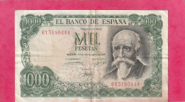 EL BANCO DE ESPANA  .  1.000 PESETAS  .  17-9-1971  .  N°  6 Y 5180444   .  2 SCANNES  .  BILLET USITE - 1000 Pesetas