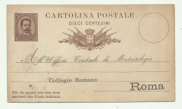 CARTOLINA POSTALE 10 CENTESIMI SERVIZIO TEMPORALI ROMA  - FP - Mint/hinged