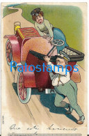 228994 ART ARTE HUMOR THE FALL OF THE CAR ON THE ROAD CIRCULATED TO ARGENTINA POSTAL POSTCARD - Ohne Zuordnung