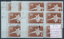 O 1958 Sport III. 60f 5 Db ívszéli Négyestömb A Jelölt Lemezhibával - Other & Unclassified