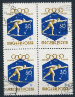 O 1960 Téli Olimpia (I.) 30f Négyestömb "törött Ujj" Lemezhibával - Other & Unclassified