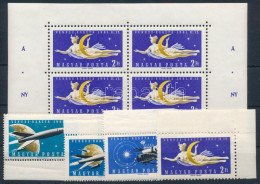 ** 1961 Vénusz-rakéta Sor + Vénusz-rakéta ÁNY Kisív "szakadt Fátyol" Lemezhibával (3.800) - Other & Unclassified