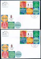 2024 Nyári Olimpiai Játékok - Párizs 2 Db FDC, Fogazott, Illetve Vágott Blokkal, Azonos 03892 Sorszámmal - Other & Unclassified