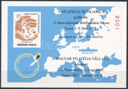 ** 1978 PHILATELIA HUNGARICA Essen Emlékív Karton Papíron, Piros Sorszámmal - Altri & Non Classificati