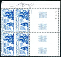 TAAF - PA N°58-  NAVIRES - BLOC DE 4 - COIN DATE - SIGNE P. BEQUET - Unused Stamps