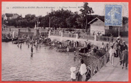 33 - B26698CPA - ANDERNOS LES BAINS - La Plage Terrasse - Publicité Cave De Pauillac - Très Bon état - GIRONDE - Andernos-les-Bains