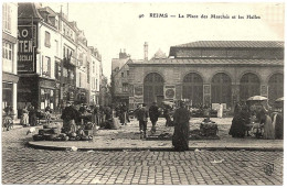 51 - T26346CPA - REIMS - La Place Des Marchés Et Les Halles - Très Bon état - MARNE - Reims