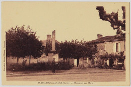 32 - B21991CPA - BEAUCAIRE BAISE - Monument Aux Morts, Cafe - Parfait état - GERS - Other & Unclassified