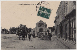 79 - B18152CPA - SAUZE-VAUSSAIS - Place Du Marche - Attelage De Bois - Très Bon état - DEUX-SEVRES - Sauze Vaussais